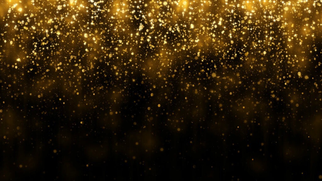Background With Falling Golden Glitter Particles. Falling Gold C