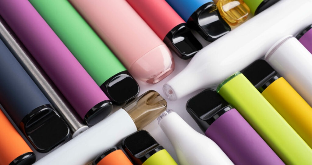 E-cigarettes in multiple colours
