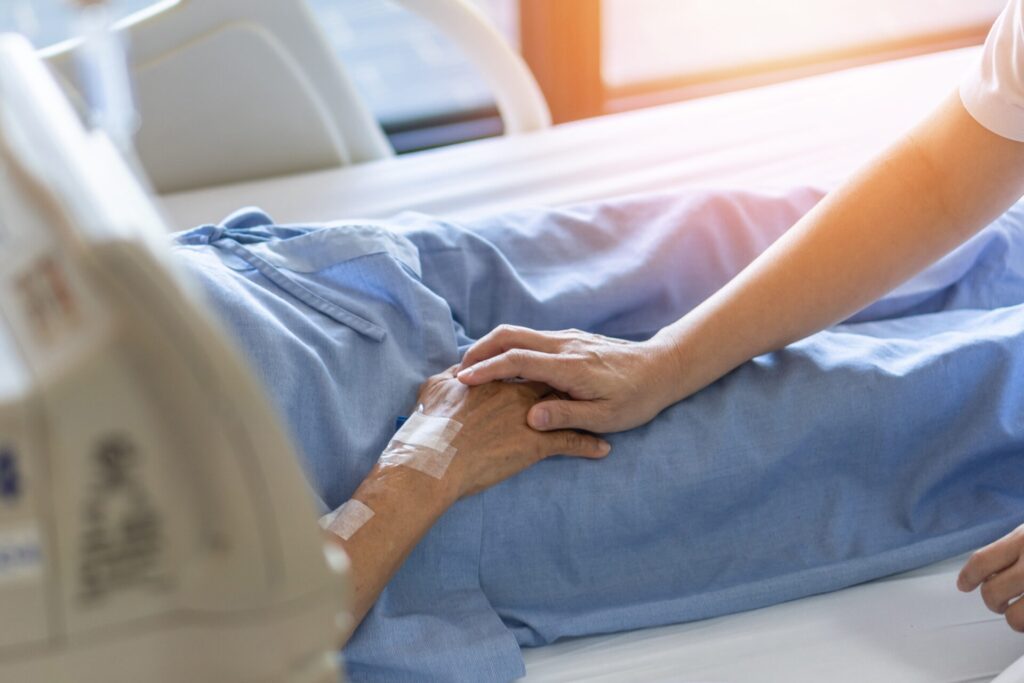 Caregiver Holding Elderly Senior Patient (ageing Old Adult Perso