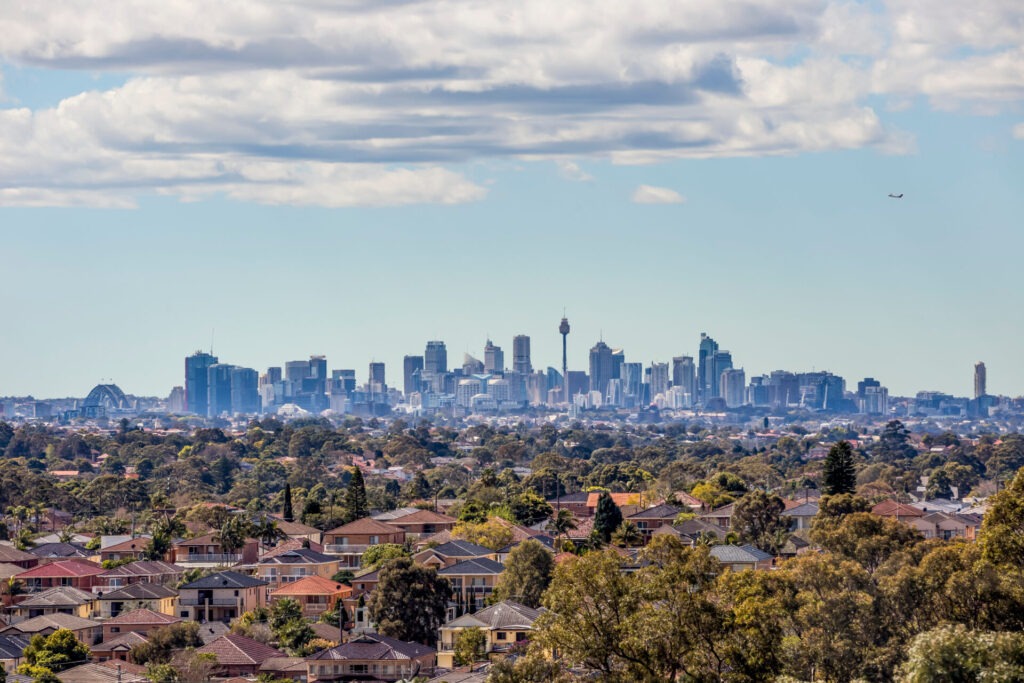 Sydney City Skyline And Suburbs From South West Sydney City Skyline And Suburbs From South West